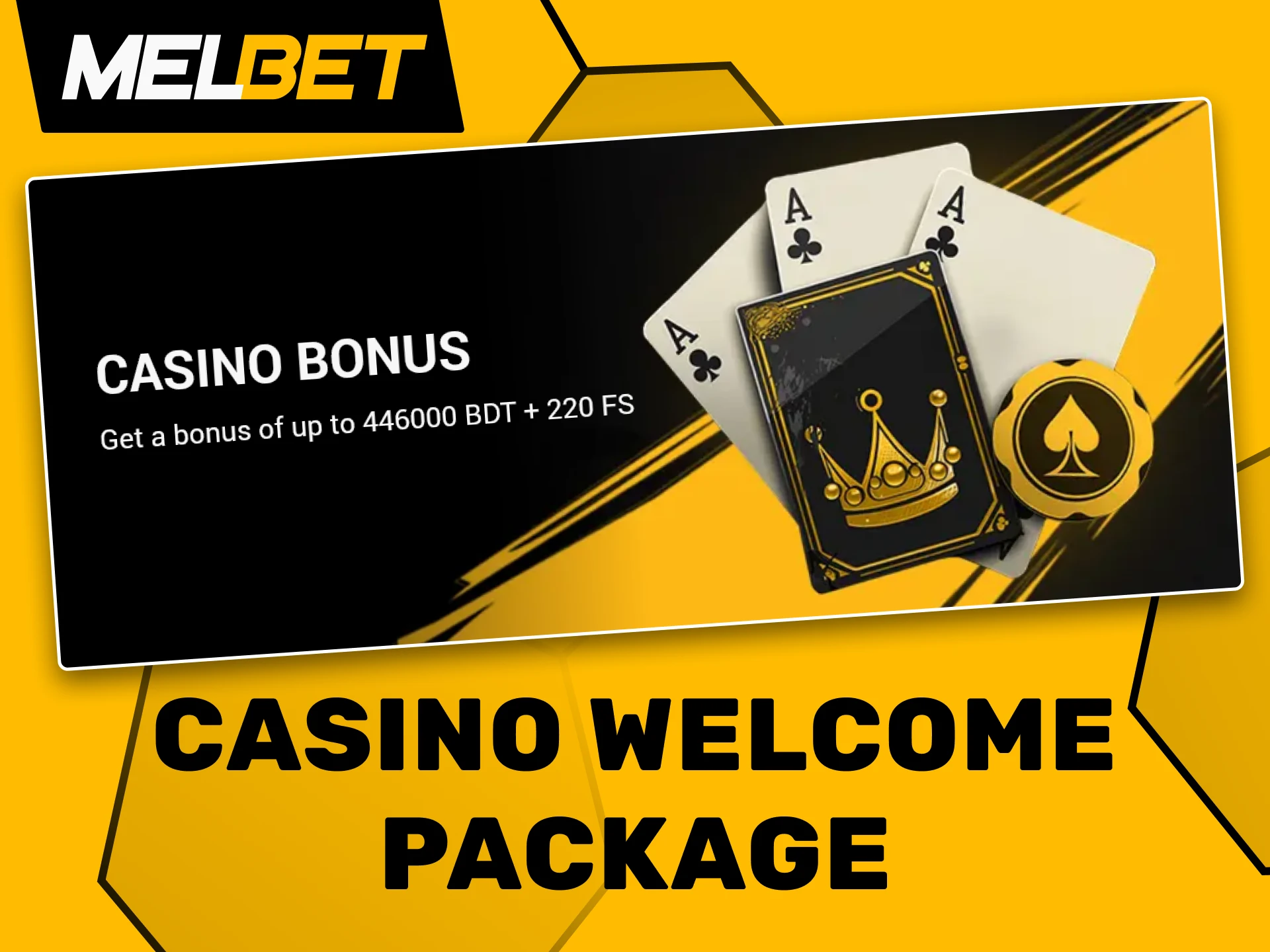 Take full advantage of the casino welcome package from Melbet.
