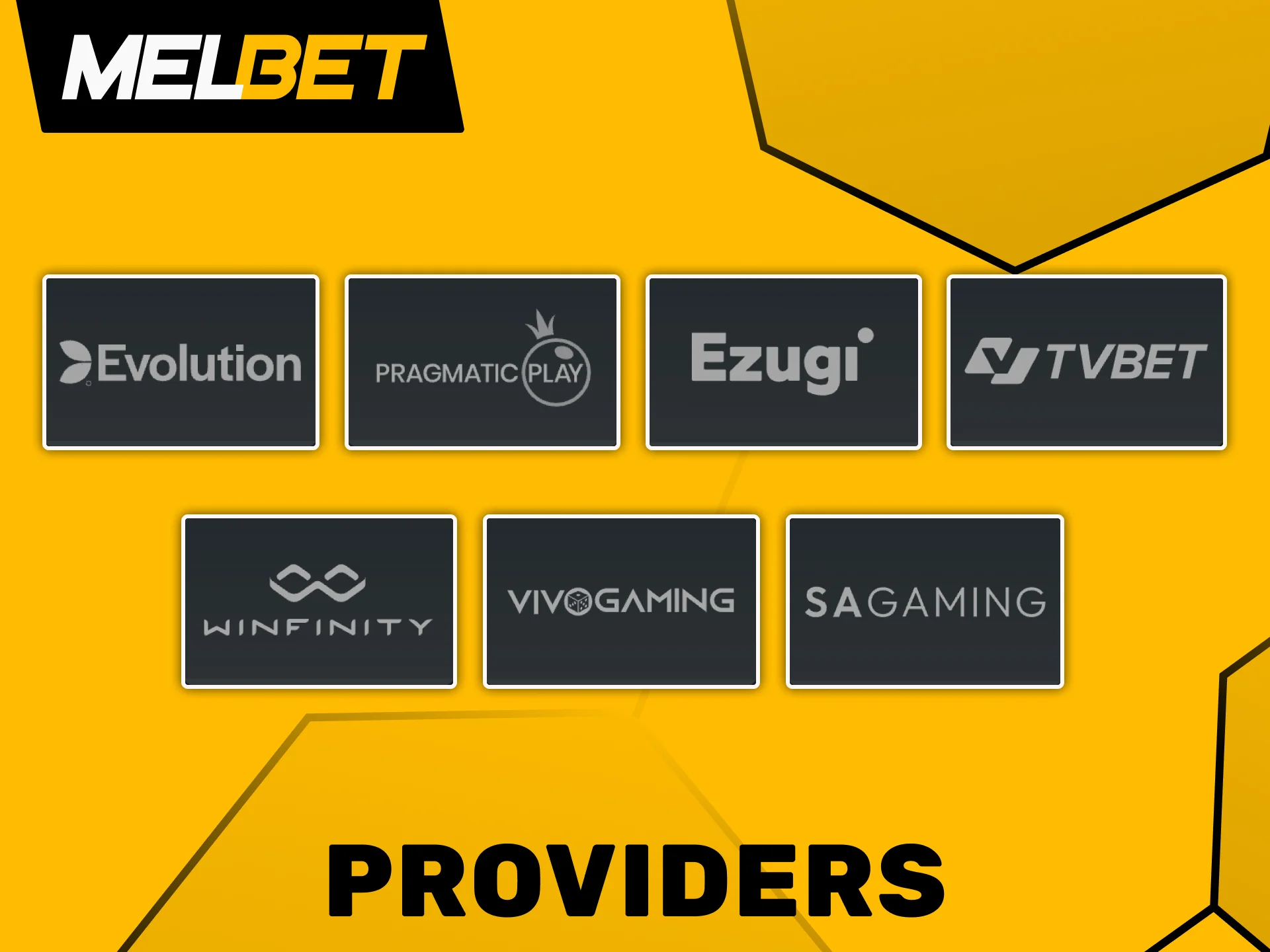 The Melbet casino website features the best games from top TV game providers.
