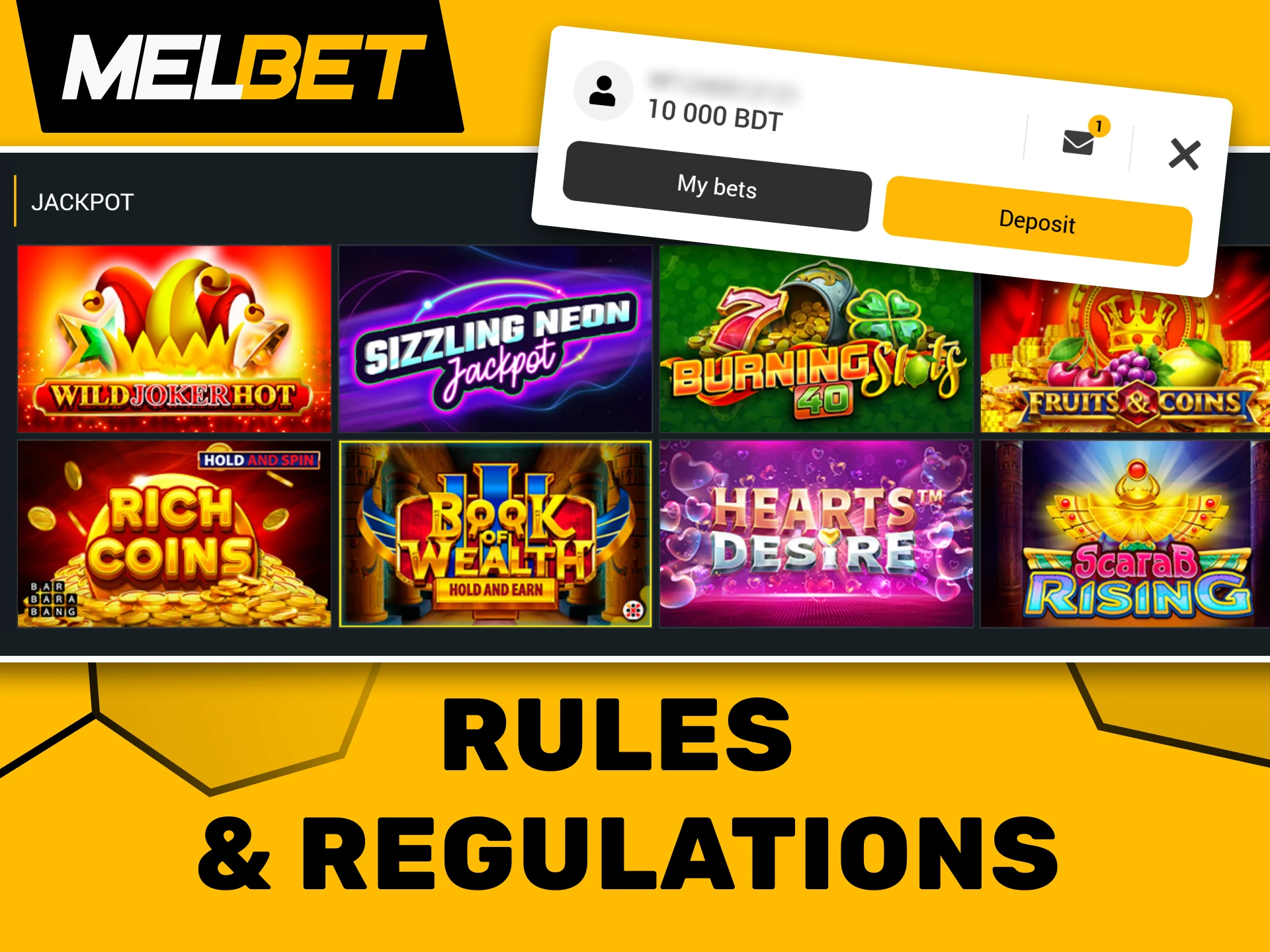 Play responsibly and adhere to the rules of jackpot games at Melbet.