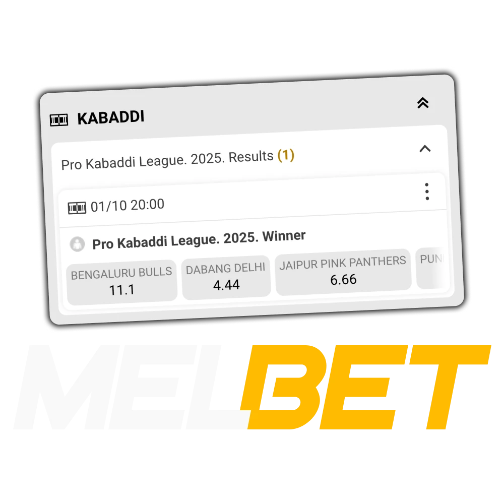 Enjoy Melbet kabaddi betting in Bangladesh.