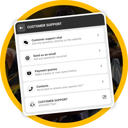 You can reach customer support through the Melbet app.